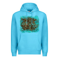 Ocean Blue leopard turquoise Premium Hoodie - RanaPortraitStore