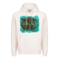 Pale Pink leopard turquoise Premium Hoodie - RanaPortraitStore