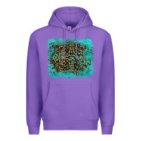 Purple leopard turquoise Premium Hoodie - RanaPortraitStore