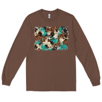 Chestnut turquoise glitter cowhide background Long Sleeve Tee - BarkalooDesign