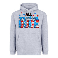 Heather Grey All American dude Heavyweight Hoodie - Neo Western