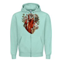 Seafoam Flower anatomical heart Zipper Hoodie - RanaPortraitStore