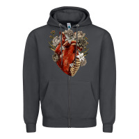 Smoke Flower anatomical heart Zipper Hoodie - RanaPortraitStore