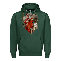 Sports Green Flower anatomical heart Zipper Hoodie - RanaPortraitStore
