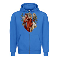True Royal Flower anatomical heart Zipper Hoodie - RanaPortraitStore