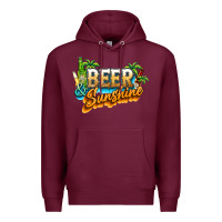 Burgundy Beer and sunshine Premium Hoodie - NancyCooperArtShop