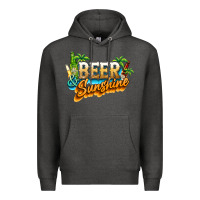 Charcoal Heather Beer and sunshine Premium Hoodie - NancyCooperArtShop