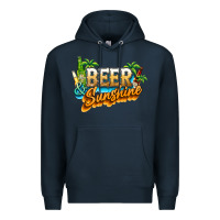 Navy Beer and sunshine Premium Hoodie - NancyCooperArtShop