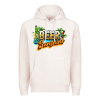 Pale Pink Beer and sunshine Premium Hoodie - NancyCooperArtShop