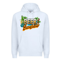 White Beer and sunshine Premium Hoodie - NancyCooperArtShop