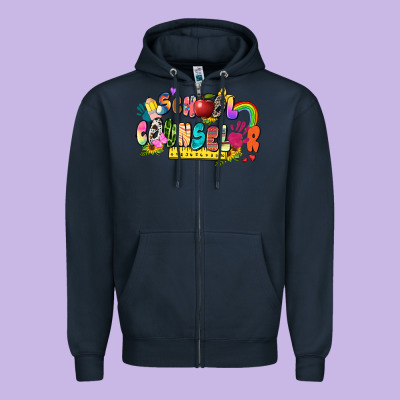 School Counselor Zipper Hoodie Designed By Zillion Design Studio