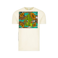 Vintage Arctic cactus and sunflowers turquoise leopard cowhide Vintage Tee - Artiststas