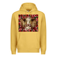 Antique Gold christmas heifer with candy canes Premium Hoodie - BarkalooDesign