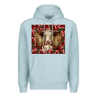Blue Mist christmas heifer with candy canes Premium Hoodie - BarkalooDesign