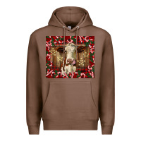 Chestnut christmas heifer with candy canes Premium Hoodie - BarkalooDesign