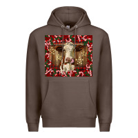 Coffee christmas heifer with candy canes Premium Hoodie - BarkalooDesign