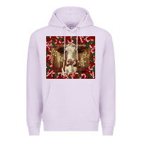 Lilac christmas heifer with candy canes Premium Hoodie - BarkalooDesign