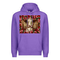Purple christmas heifer with candy canes Premium Hoodie - BarkalooDesign