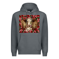 Rock christmas heifer with candy canes Premium Hoodie - BarkalooDesign