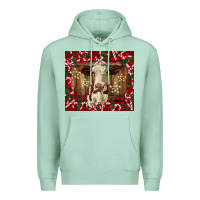 Seafoam christmas heifer with candy canes Premium Hoodie - BarkalooDesign