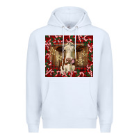White christmas heifer with candy canes Premium Hoodie - BarkalooDesign