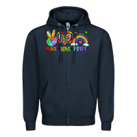 Navy peace love pride Zipper Hoodie - Zillion Design Studio