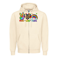 Sandshell peace love pride Zipper Hoodie - Zillion Design Studio