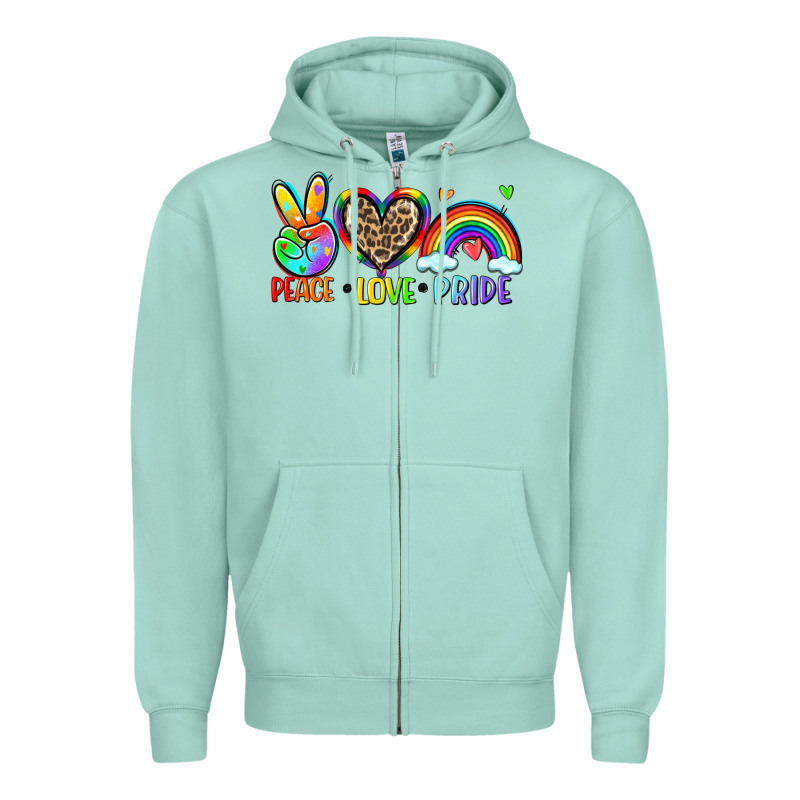Peace Love Pride Zipper Hoodie by Zillion Design Studio | Teevron