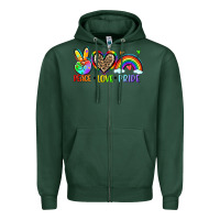 Sports Green peace love pride Zipper Hoodie - Zillion Design Studio