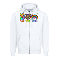 White peace love pride Zipper Hoodie - Zillion Design Studio