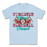 Dusty Blue stressed blessed & baseball obsessed Classic Tee - BundleAndBundleShop
