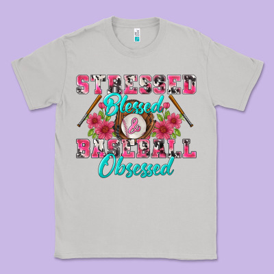 Stressed Blessed & Baseball Obsessed Classic Tee Designed By Bundleandbundleshop