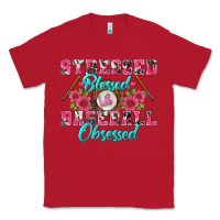 Red stressed blessed & baseball obsessed Classic Tee - BundleAndBundleShop