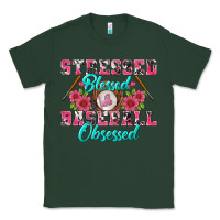 Sports Green stressed blessed & baseball obsessed Classic Tee - BundleAndBundleShop