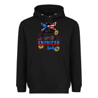 Black All American Babe 4th of July Heavyweight Hoodie - CowGirlArtShop
