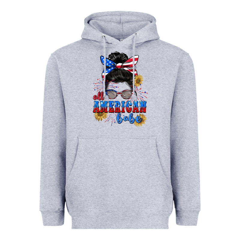 All American Babe 4th Of July Heavyweight Hoodie by CowGirlArtShop | Teevron