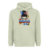 Matcha All American Babe 4th of July Heavyweight Hoodie - CowGirlArtShop