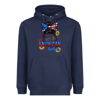Navy All American Babe 4th of July Heavyweight Hoodie - CowGirlArtShop