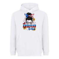 White All American Babe 4th of July Heavyweight Hoodie - CowGirlArtShop
