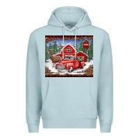 Blue Mist Christmas farm reindeer and truck Premium Hoodie - BarkalooDesign