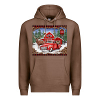 Chestnut Christmas farm reindeer and truck Premium Hoodie - BarkalooDesign