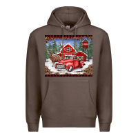 Coffee Christmas farm reindeer and truck Premium Hoodie - BarkalooDesign