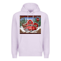 Lilac Christmas farm reindeer and truck Premium Hoodie - BarkalooDesign
