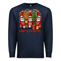 Navy Merry christmas elfs Premium Sweatshirt - FaDigitalArtStudio