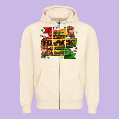 Zipper Hoodie dope black therapist juneteenth