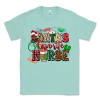 Seafoam santa's favorite nurse Classic Tee - Zillion Design Studio