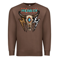 Chestnut howdy boho skull Premium Sweatshirt - CowhideDigitalArt