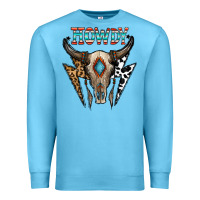 Ocean Blue howdy boho skull Premium Sweatshirt - CowhideDigitalArt