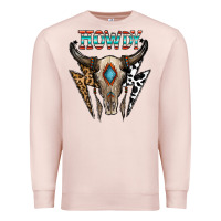 Pale Pink howdy boho skull Premium Sweatshirt - CowhideDigitalArt