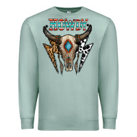 Seafoam howdy boho skull Premium Sweatshirt - CowhideDigitalArt